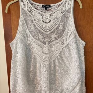 Express Women's White Lace Top